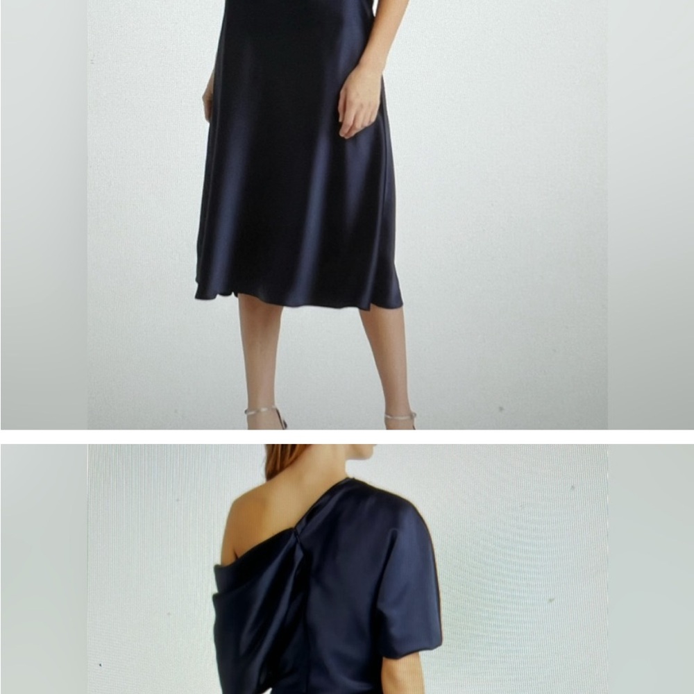 Elegant  dark Blue Off-Shoulder Dress